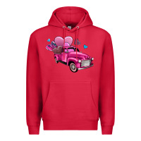 Cardinal truck with hearts Premium Hoodie - AdoDesignShop