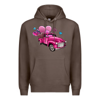 Coffee truck with hearts Premium Hoodie - AdoDesignShop