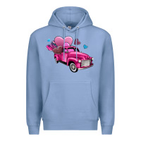 Colony Blue truck with hearts Premium Hoodie - AdoDesignShop