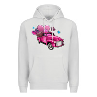 Dove Grey truck with hearts Premium Hoodie - AdoDesignShop