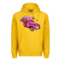 Lemon truck with hearts Premium Hoodie - AdoDesignShop