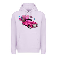 Lilac truck with hearts Premium Hoodie - AdoDesignShop