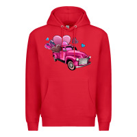 Red truck with hearts Premium Hoodie - AdoDesignShop