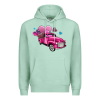 Seafoam truck with hearts Premium Hoodie - AdoDesignShop