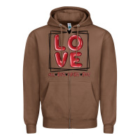 Chestnut love all day every day Zipper Hoodie - MaliasSmallBusiness
