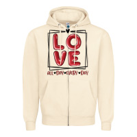Sandshell love all day every day Zipper Hoodie - MaliasSmallBusiness
