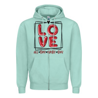 Seafoam love all day every day Zipper Hoodie - MaliasSmallBusiness