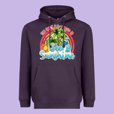 Beer And Sunshine Heavyweight Hoodie Designed By Texasbilliewilder