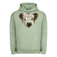 Pigment Oil Green white calf scottish Urban Hoodie - BarkalooDesign