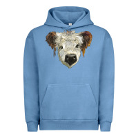 Pigment Pebble Blue white calf scottish Urban Hoodie - BarkalooDesign