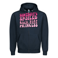 Navy somebodys spoiled back seat princess Zipper Hoodie - MaliasSmallBusiness