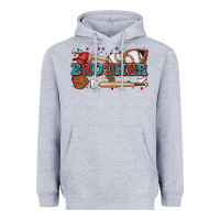 Heather Grey brother baseball Heavyweight Hoodie - Zillion Design Studio