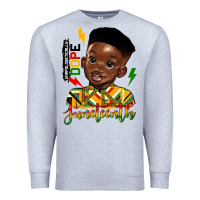 Heather Grey juneteenth black boy Premium Sweatshirt - HRA Design Shop