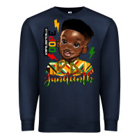 Navy juneteenth black boy Premium Sweatshirt - HRA Design Shop