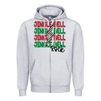 Heather Grey jingle bell rock Zipper Hoodie - MaliasSmallBusiness