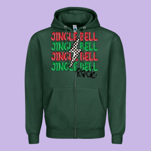 Jingle Bell Rock Zipper Hoodie Designed By Maliassmallbusiness