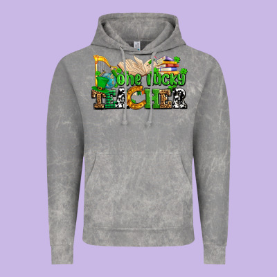 One Lucky Teacher Vintage Hoodie Designed By Adodesignshop