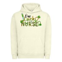 Pigment Pistachio one lucky nurse Urban Hoodie - BarkalooDesign