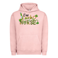 Pigment Salmon one lucky nurse Urban Hoodie - BarkalooDesign