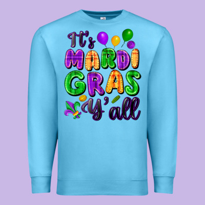 It's Mardi Gras Y'all Premium Sweatshirt Designed By Fadigitalartstudio