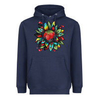 Navy berry sunflower Heavyweight Hoodie - texasbilliewilder