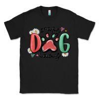 Black crazy dog lady Classic Tee - MaliasSmallBusiness