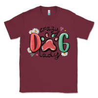 Burgundy crazy dog lady Classic Tee - MaliasSmallBusiness