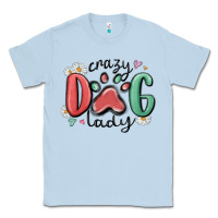 Dusty Blue crazy dog lady Classic Tee - MaliasSmallBusiness