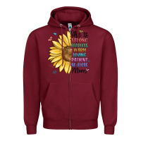 Burgundy she is strong fearless warm loving mom Zipper Hoodie - MaliasSmallBusiness