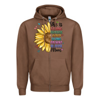 Chestnut she is strong fearless warm loving mom Zipper Hoodie - MaliasSmallBusiness