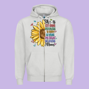 She Is Strong Fearless Warm Loving Mom Zipper Hoodie Designed By Maliassmallbusiness
