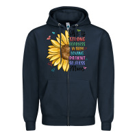 Navy she is strong fearless warm loving mom Zipper Hoodie - MaliasSmallBusiness