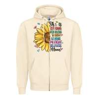 Sandshell she is strong fearless warm loving mom Zipper Hoodie - MaliasSmallBusiness