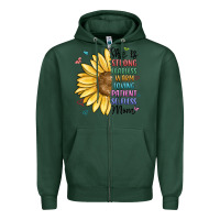 Sports Green she is strong fearless warm loving mom Zipper Hoodie - MaliasSmallBusiness