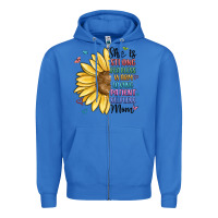 True Royal she is strong fearless warm loving mom Zipper Hoodie - MaliasSmallBusiness