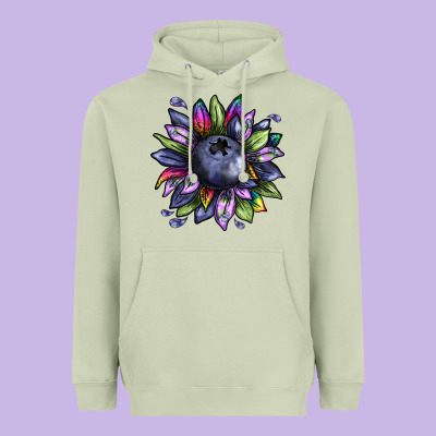 Blueberry Sunflower Heavyweight Hoodie Designed By Texasbilliewilder