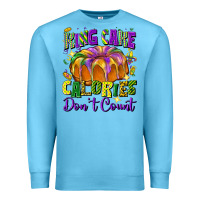 Ocean Blue king cake calories don't count Premium Sweatshirt - FaDigitalArtStudio