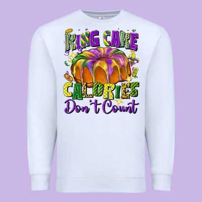 King Cake Calories Don't Count Premium Sweatshirt Designed By Fadigitalartstudio