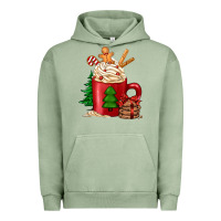 Pigment Oil Green Christmas coffee Urban Hoodie - Jasminsmagicworld