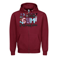 Burgundy the gym is my happy place Zipper Hoodie - MaliasSmallBusiness
