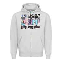 Dove Grey the gym is my happy place Zipper Hoodie - MaliasSmallBusiness