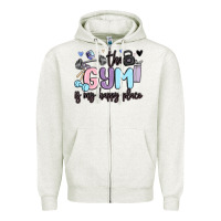 Oatmeal Heather the gym is my happy place Zipper Hoodie - MaliasSmallBusiness