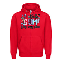 Red the gym is my happy place Zipper Hoodie - MaliasSmallBusiness