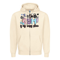 Sandshell the gym is my happy place Zipper Hoodie - MaliasSmallBusiness