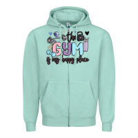 Seafoam the gym is my happy place Zipper Hoodie - MaliasSmallBusiness