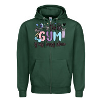 Sports Green the gym is my happy place Zipper Hoodie - MaliasSmallBusiness