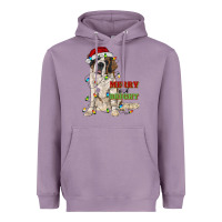 Lavender merry and bright saint bernard Heavyweight Hoodie - RanaPortraitStore