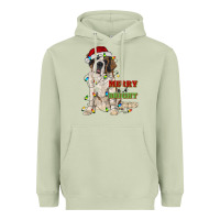 Matcha merry and bright saint bernard Heavyweight Hoodie - RanaPortraitStore