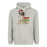 Moon Dust merry and bright saint bernard Heavyweight Hoodie - RanaPortraitStore