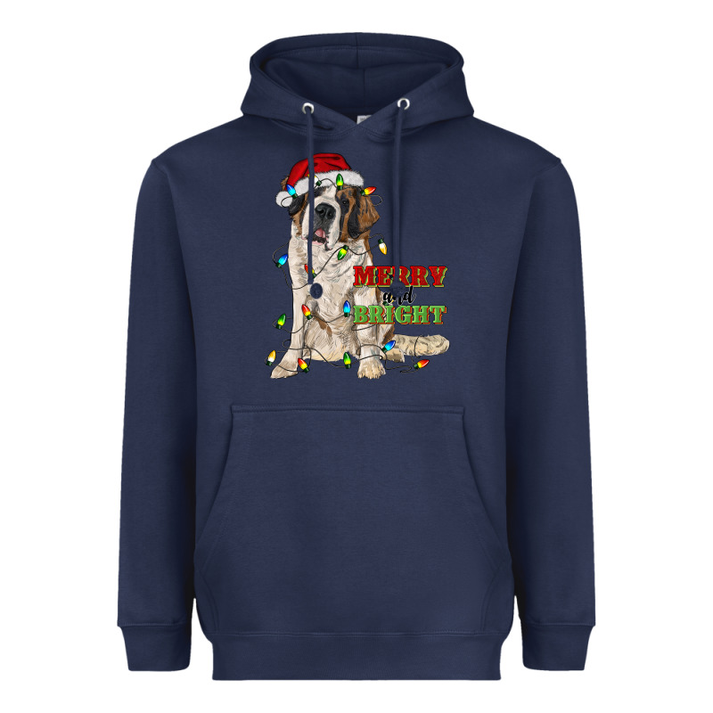 Merry And Bright Saint Bernard Heavyweight Hoodie by RanaPortraitStore | Teevron